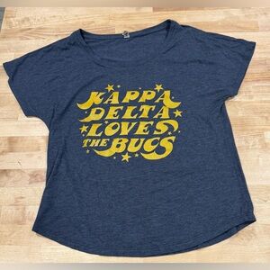 Kappa Delta Loves the Bucs ETSU Graphic Tee in Navy with Yellow Print